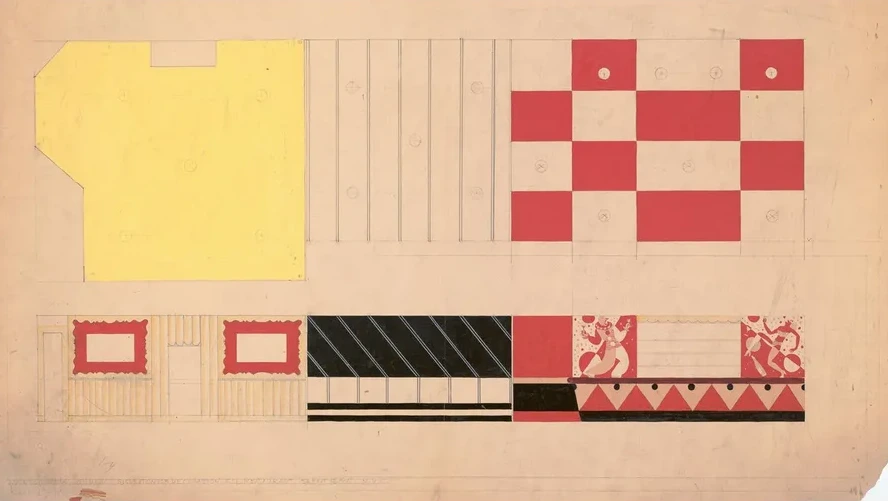 Design for D or of Restaurant, 56 East 56th St, New York, NY. Drawing of Suggested D or for Restaurant with Co