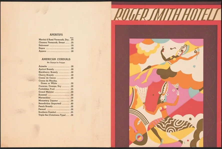 Design for drink menu, Casino in the Sky, Holyoke, MA