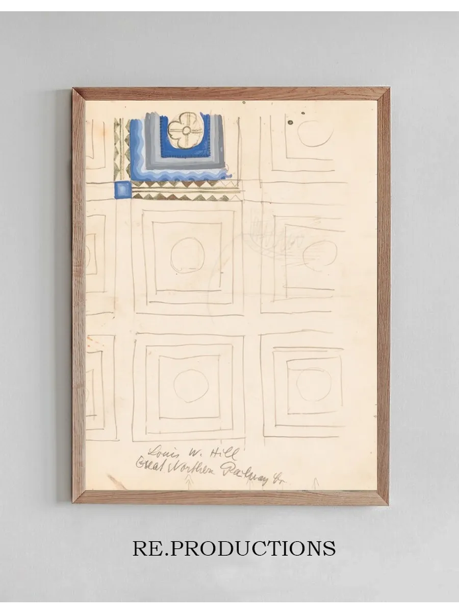 Design for Reflected Ceiling Plan. Partially Colored Drawing for Ceiling Plan