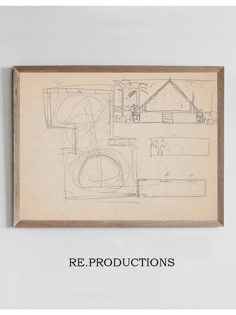 Design sketches for Hotel Alamac, 71st and Broadway, New York, NY. Details of Congo Room or Africa Roof