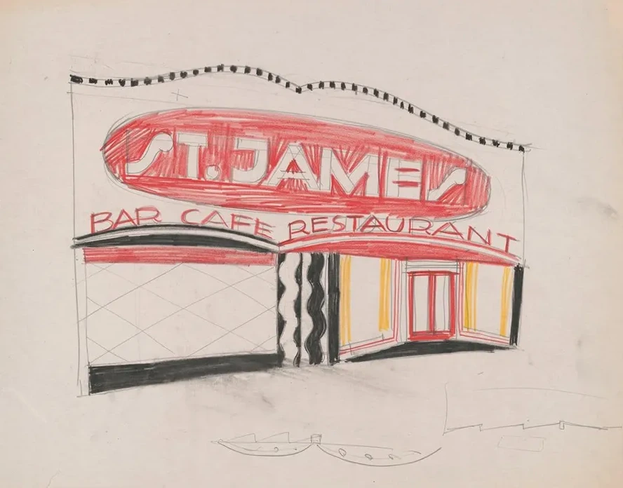 Designs and Photographs for Alterations to St. James Bar Restaurant, W