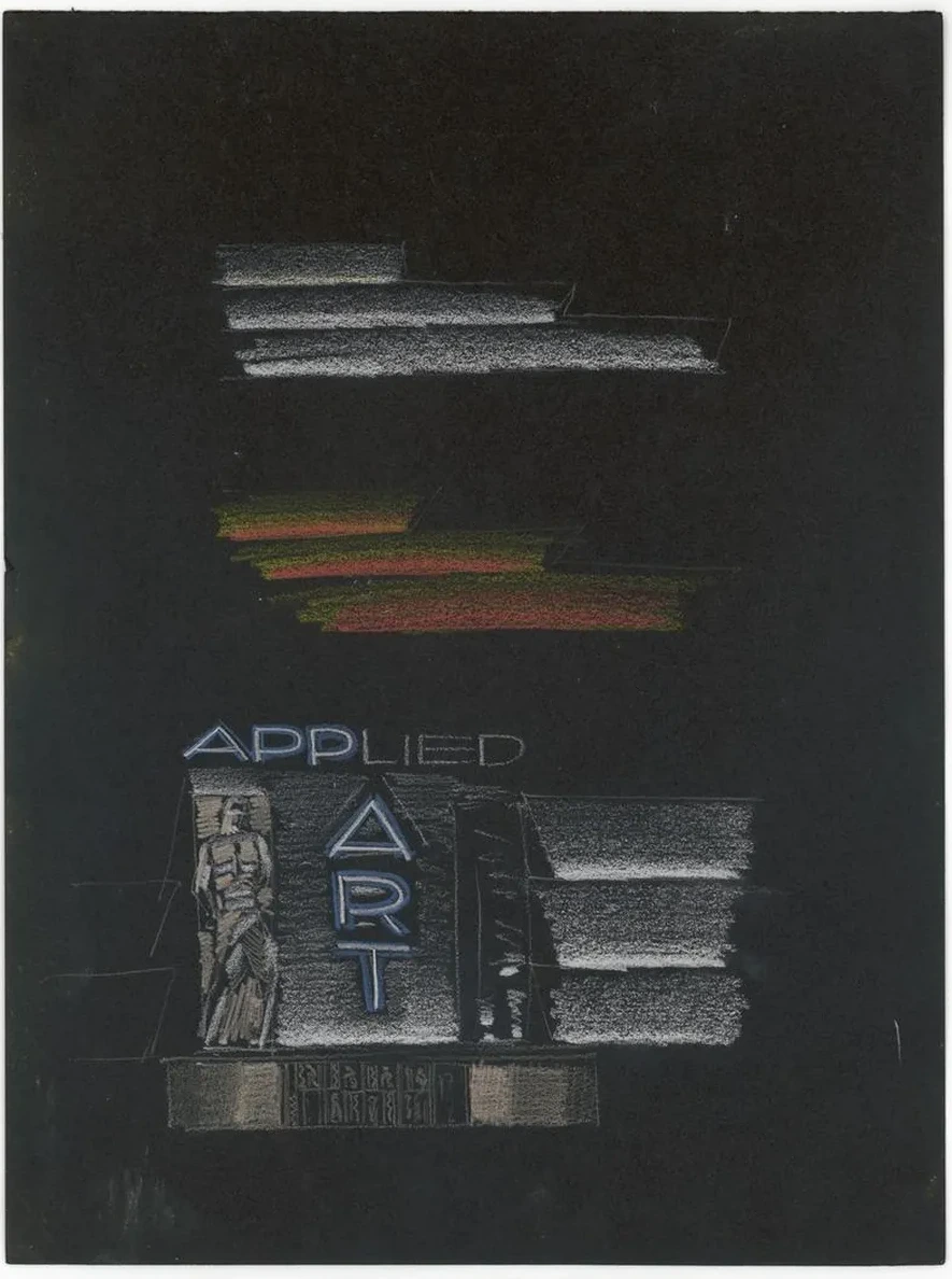 Designs for Exhibition of Applied Arts Building, New York World's Fair, 1939. Study for Front of the Building