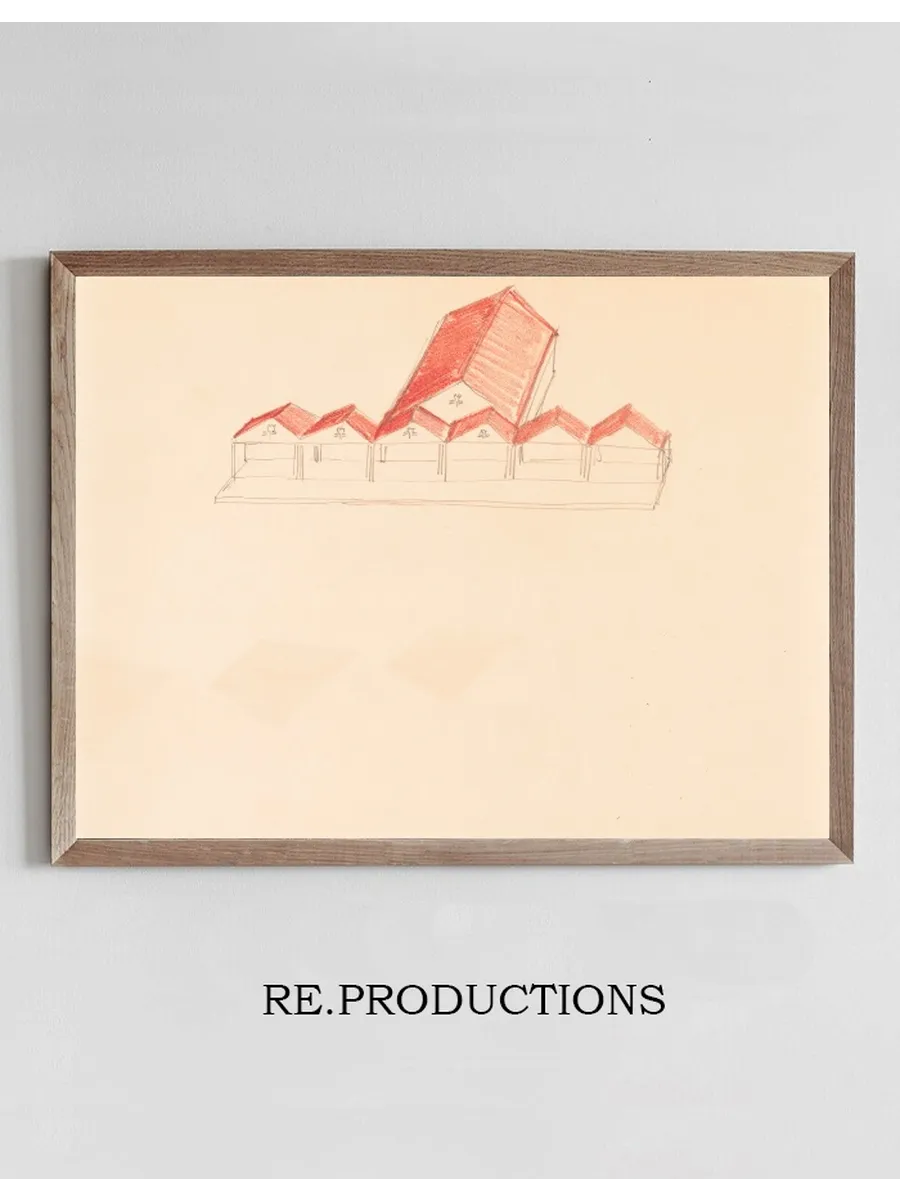 Designs for Roadhouse or Terrace Restaurant. Perspective Elevation with Colored Roof