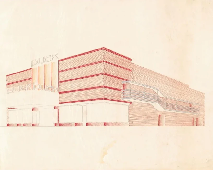 Designs for the Puck Theater (later Elgin Movie Theater, then Joyce Movie Theater), New York, NY. Exterior per