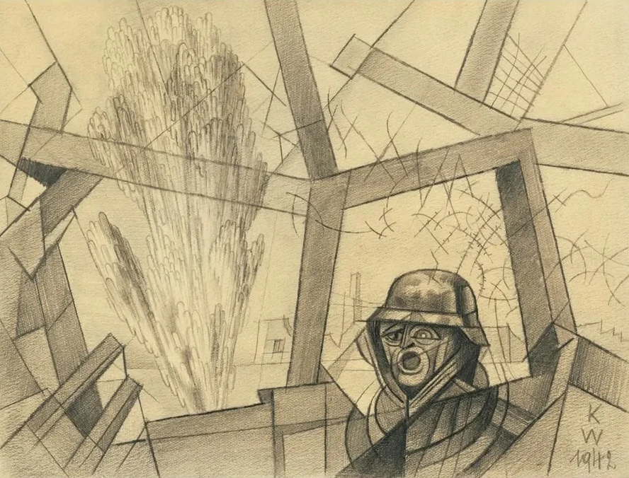 Deutscher Soldat IM Trommelfeuer