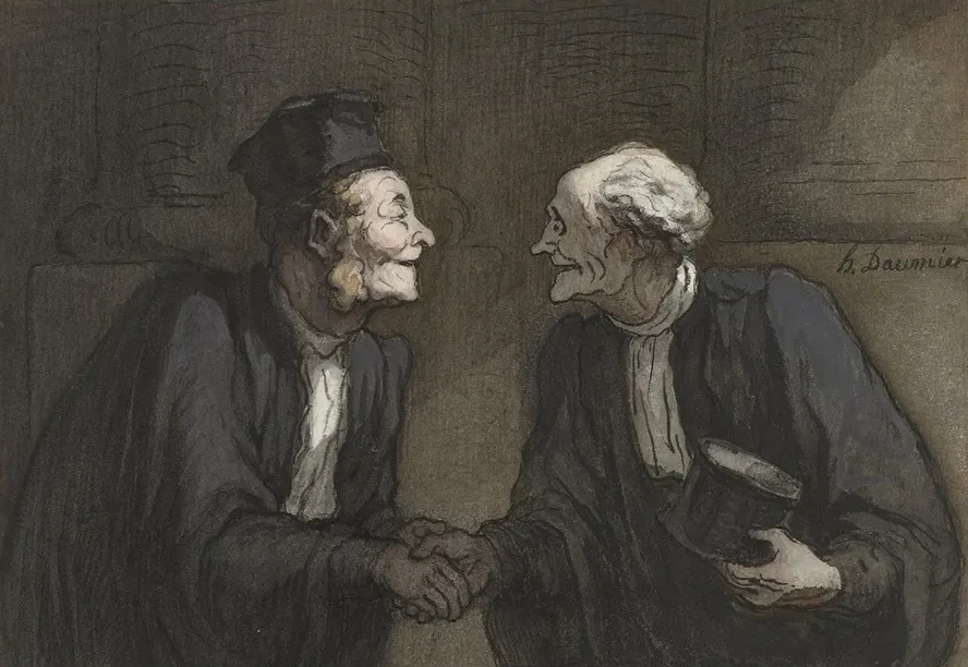 Deux Avocats la Poign E de Main