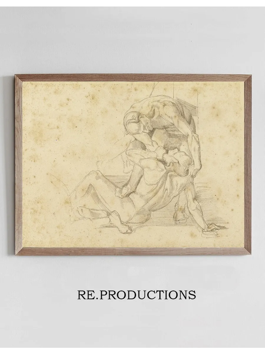 Deux Hommes Nus Luttant (copie D Un Fragment de Fresque Par Luca Signorelli)