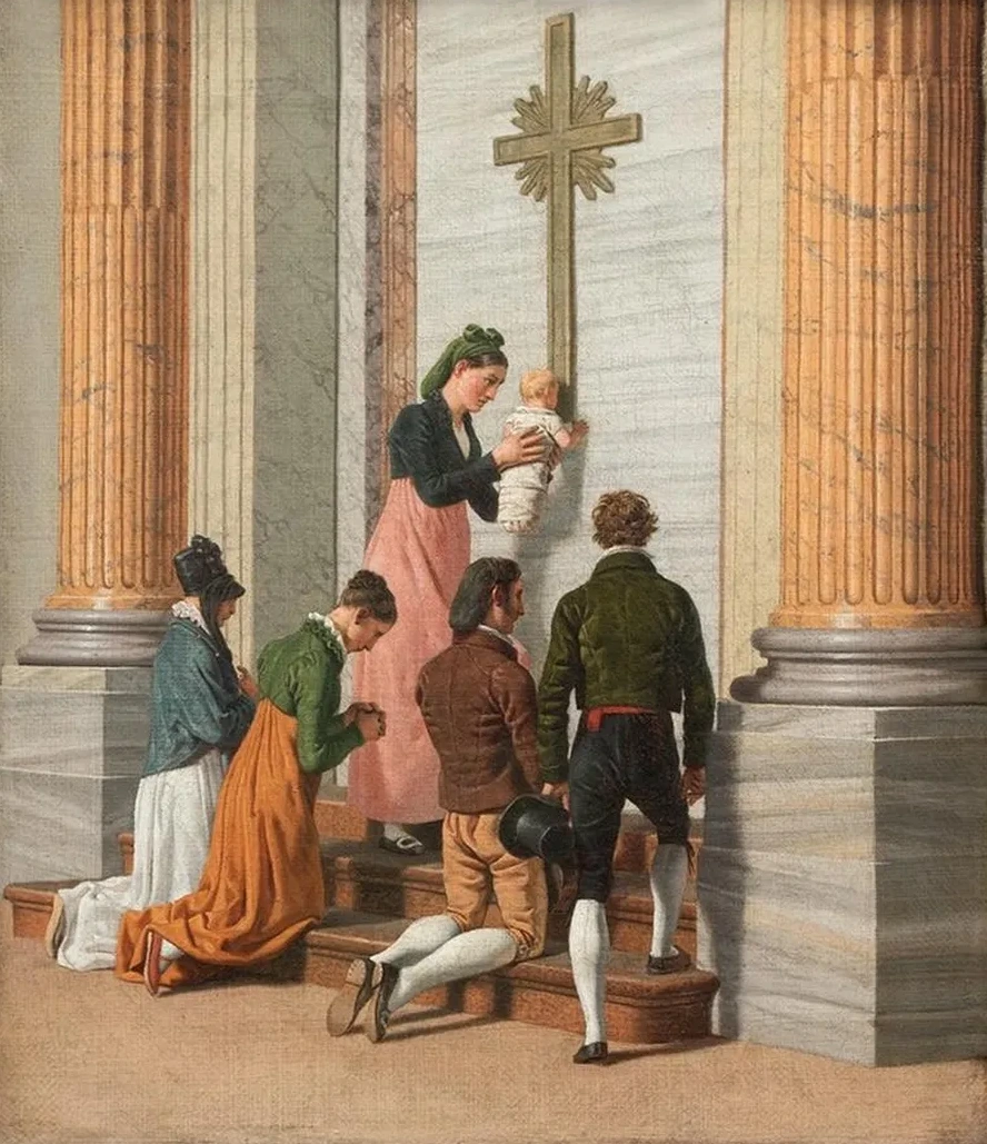 Devotion by the Holy Door of St. Peter's Basilica