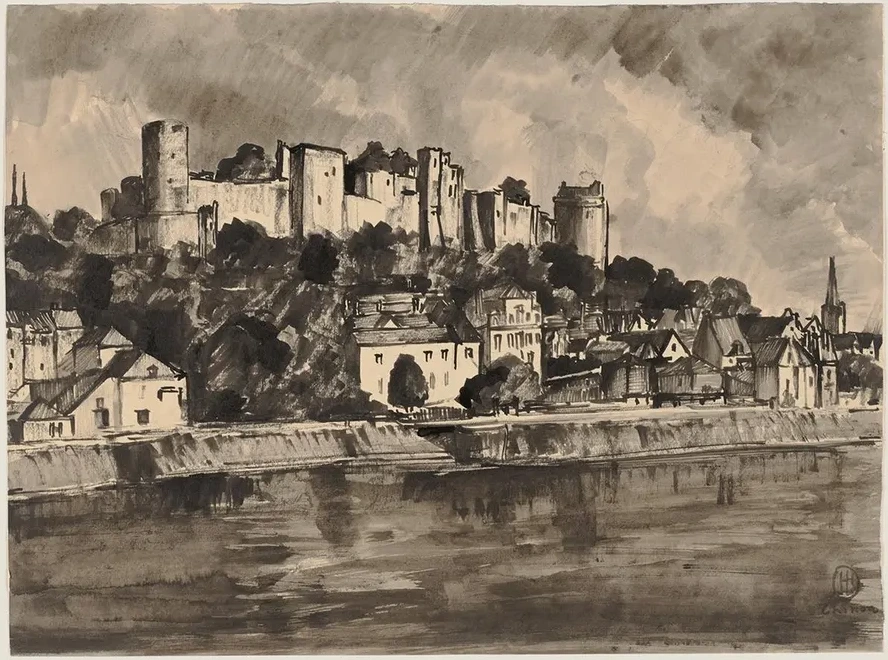 Die Burg Chinon und das Ufer der Vienne