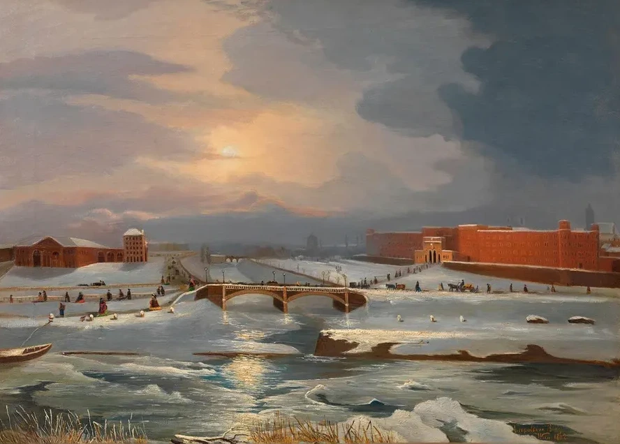 Die Franz Josephs - Kaserne Mit Hauptzollamt Und Radetzkybr Cke IM Winter