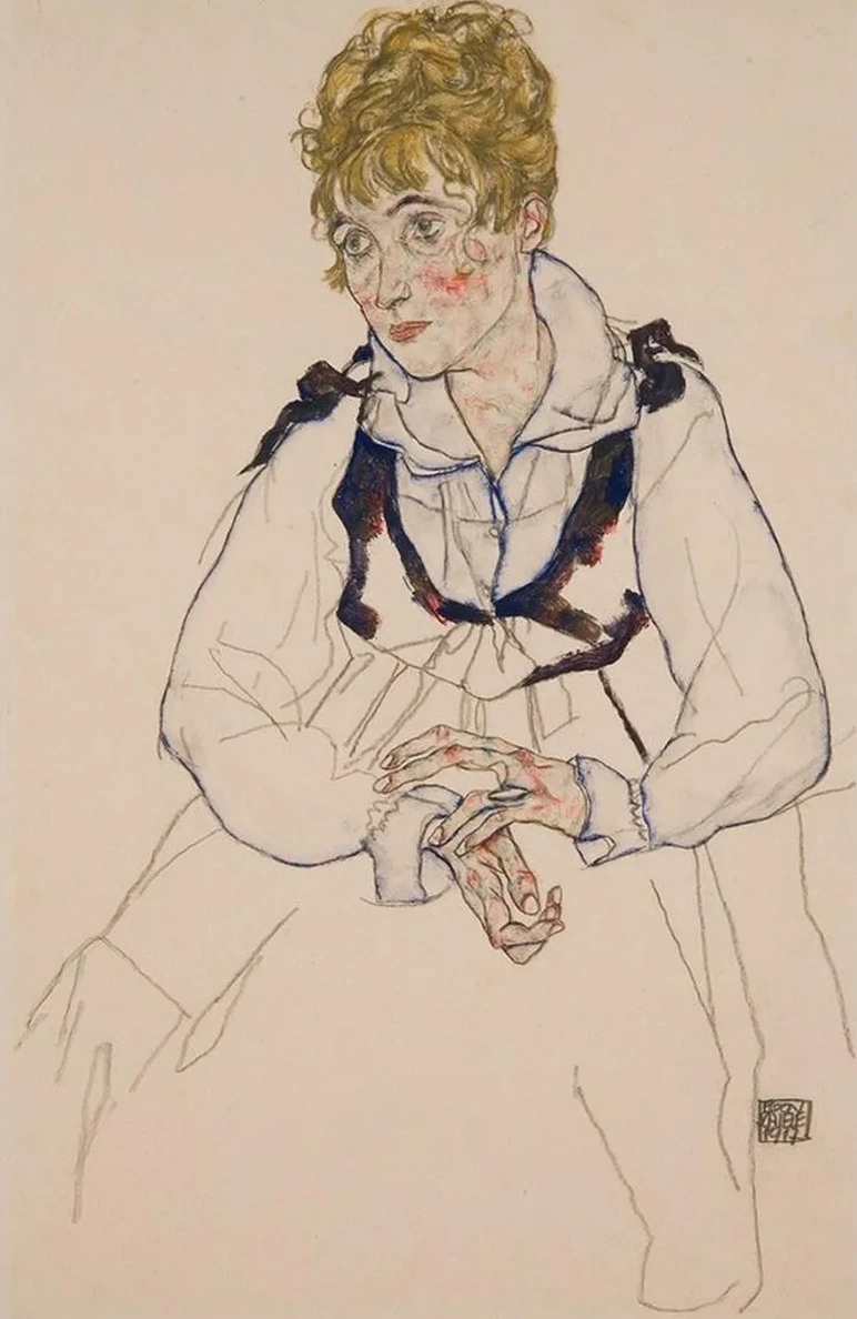 Die Frau des K nstlers, sitzend Edith Schiele