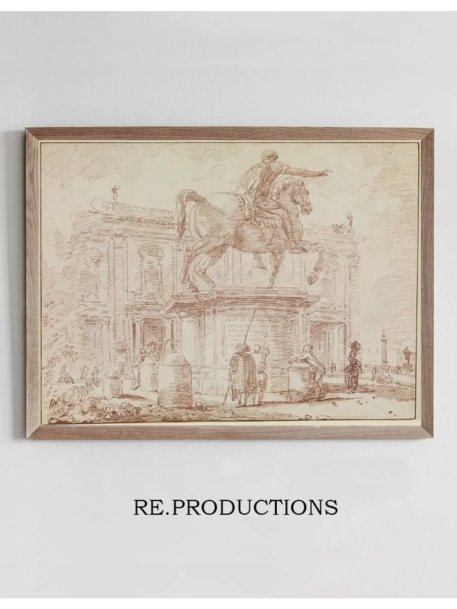 Die Reiterstatue Marc Aurels Und Der Konservatorenpalast in Rom