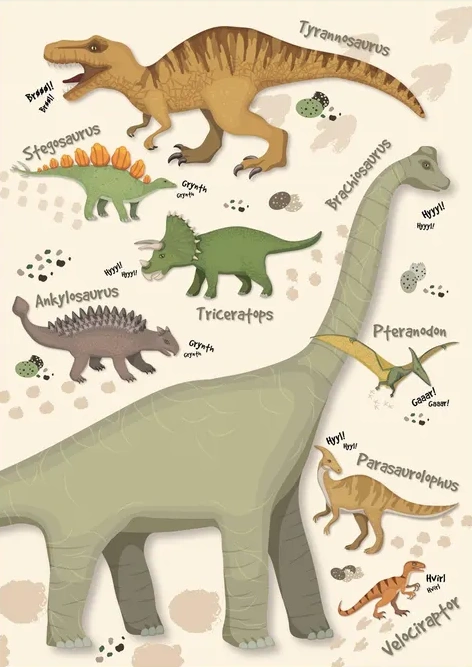 Dinosaurus Plakat Borneplakat