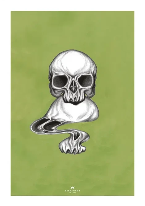 Distorted Skull Green
