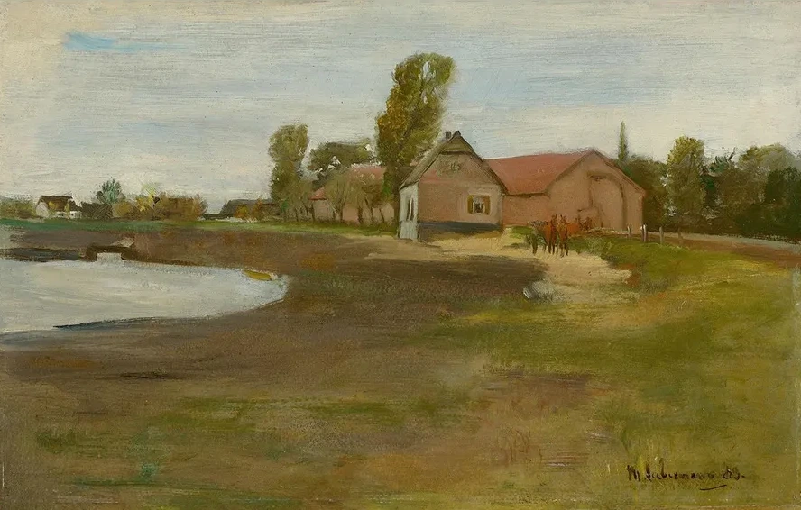 Dorfstra E in Militsch Landschaft Mit Teich