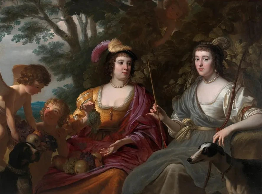 Double Portrait of Amalia van Solms and Charlotte de La Tr mo lle