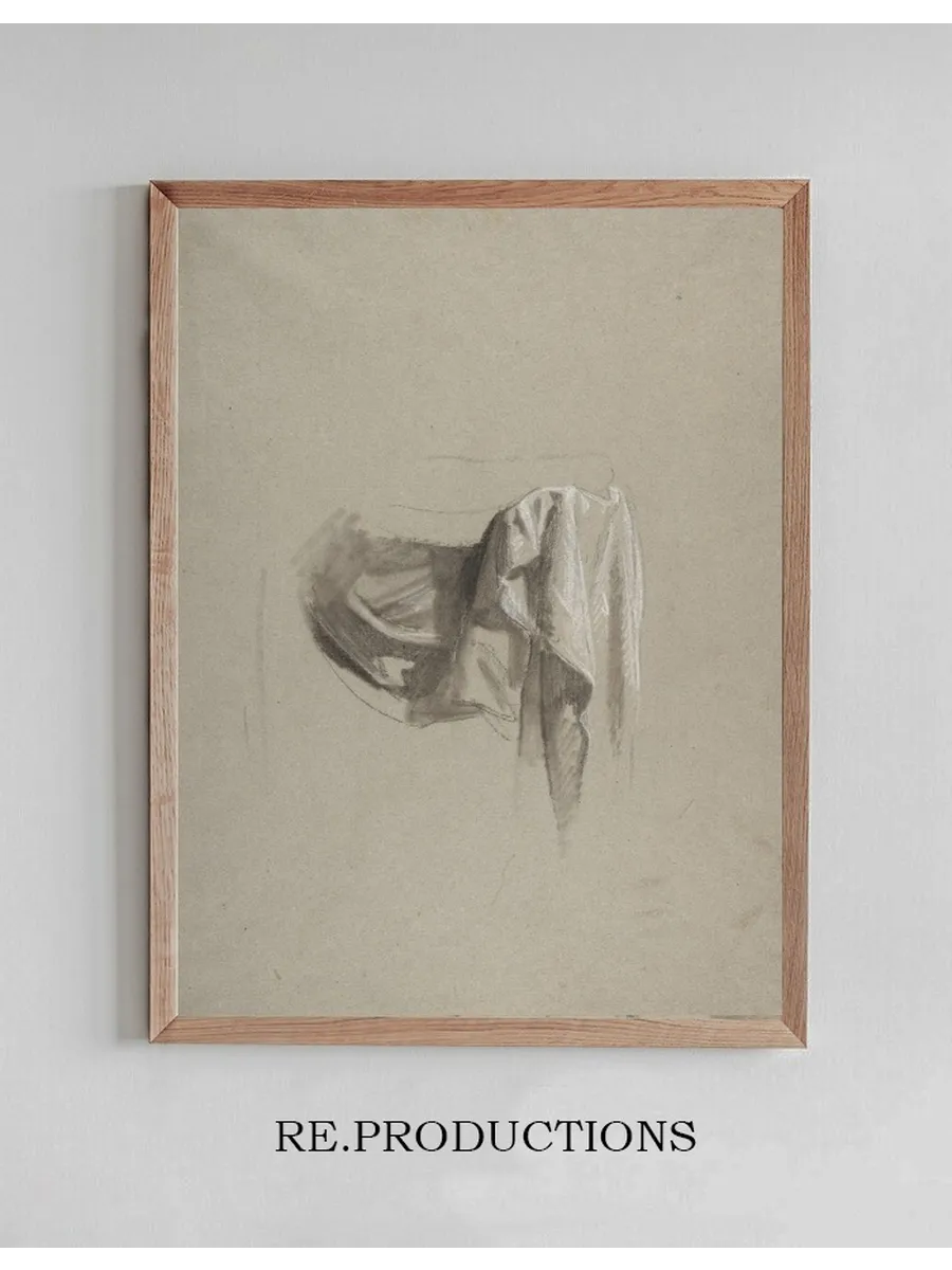 Drapery Study for Figure Holding Crown