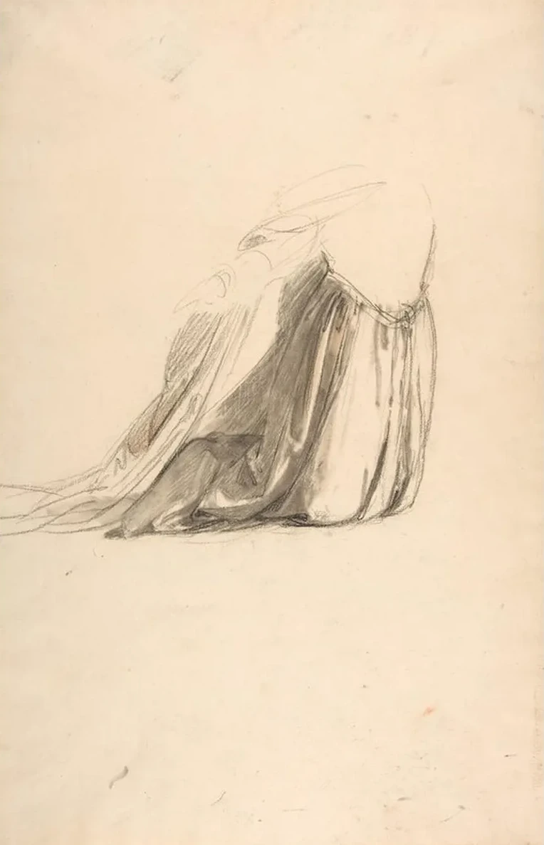 Drapery Study for Sainte Clotilde