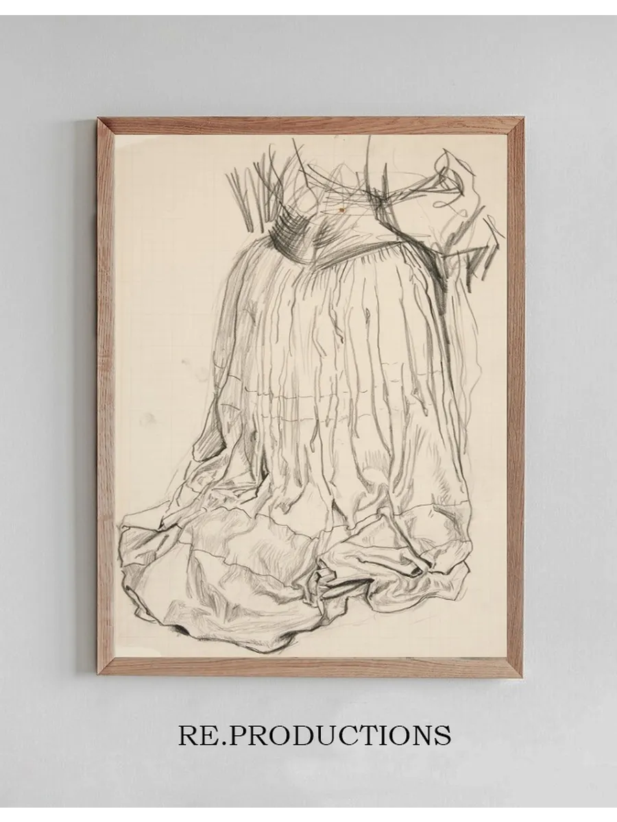 Drapery Study for Galahad Departs in the Quest of the Holy Grail Mural Series at Boston Publiclibrary