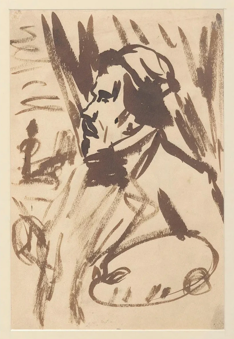 Drawing Acc. to Delacroix's Self - Portrait