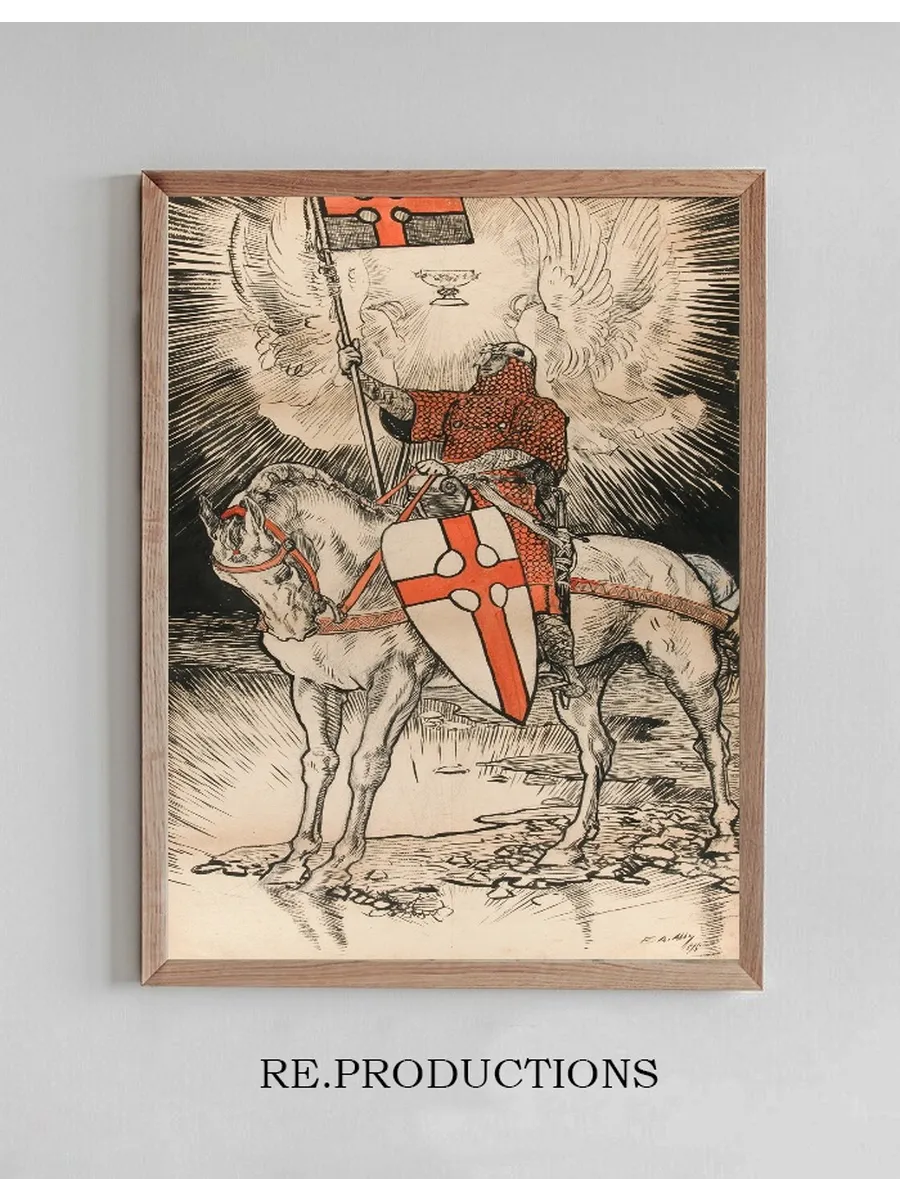 Drawing for the Poster Publicizing the Exhibition for and Publication of the Book of Abbey's Quest of the Holy