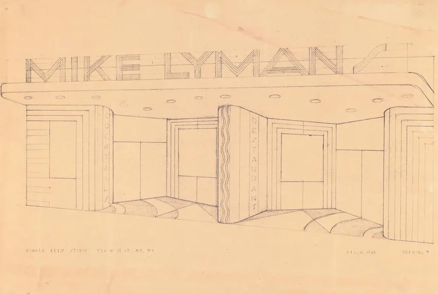 Drawings for proposed decorations of Mike Lyman's Restaurant, 424 W. Sixth St. Los Angeles, CA. Perspective of