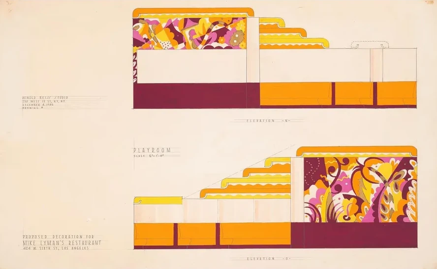 Drawings for proposed decorations of Mike Lyman's Restaurant, 424 W. Sixth St., Los Angeles, CA. Drawing 8, pl