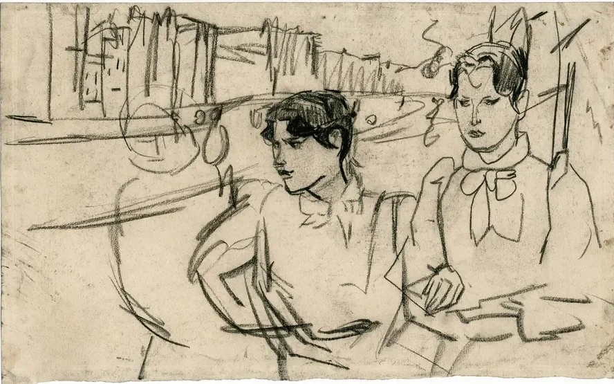 Drie Vrouwen Wandelen Langs Een Gracht