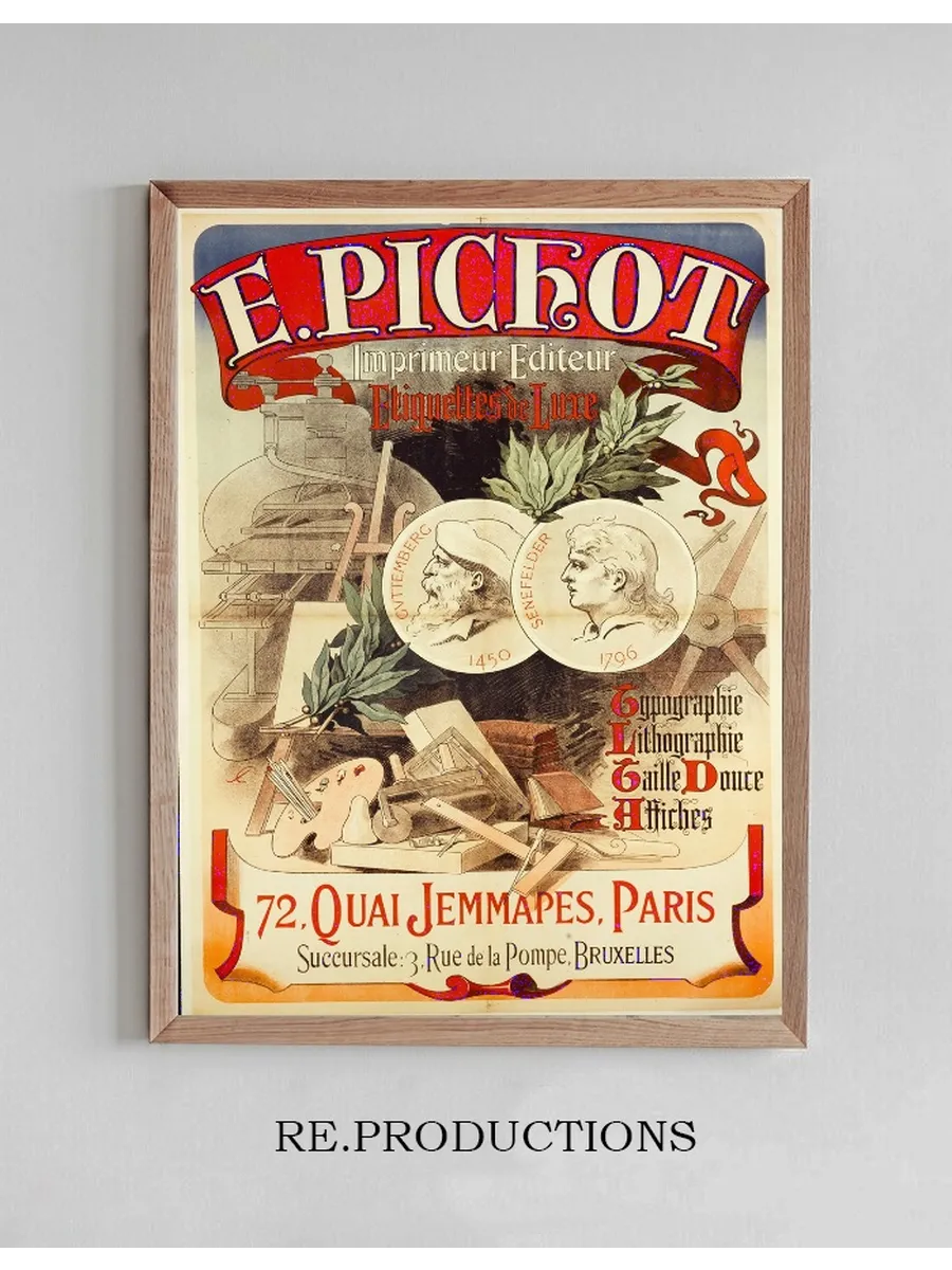 E.PICHOT Imprimeur Editeur, Etiquettes de Luxe, Typographie