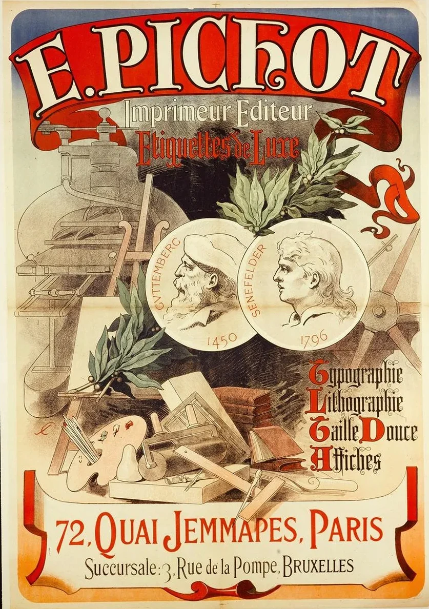 E.PICHOT Imprimeur Editeur, Etiquettes de Luxe, Typographie