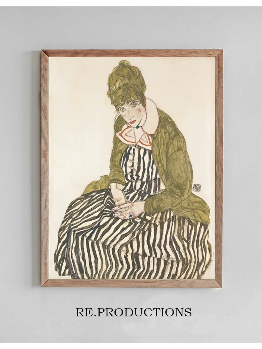 Edith with Striped Dress, Sitting