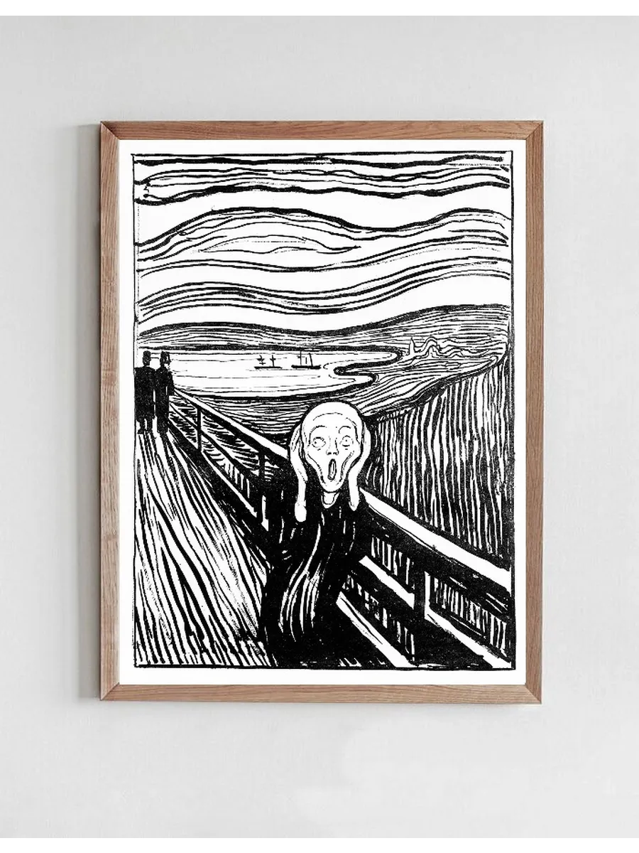 Edvard Munch Skriget Sort - Hvid