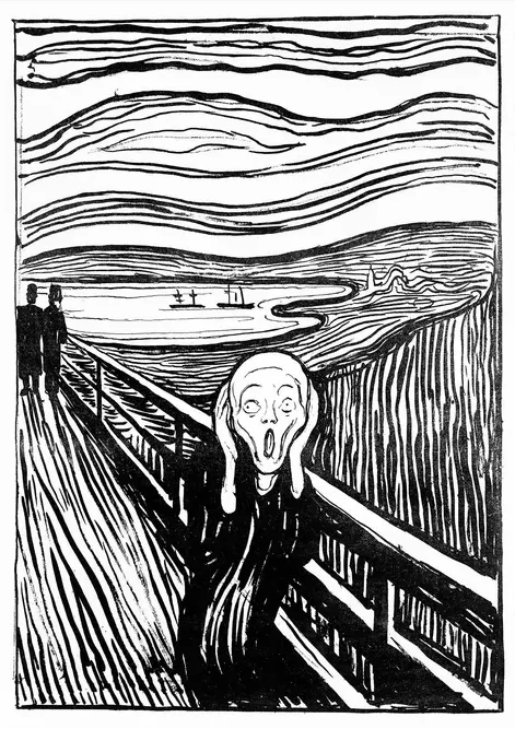 Edvard Munch Skriget Sort - Hvid