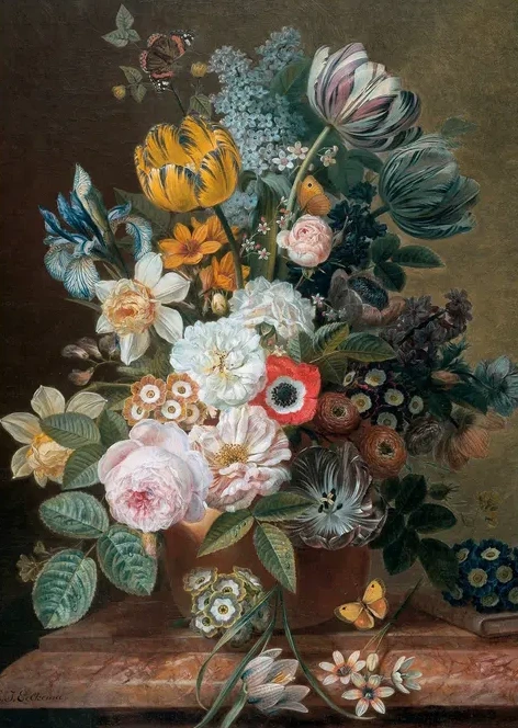 Eelke Jelles Eelkema - Still life with Flowers
