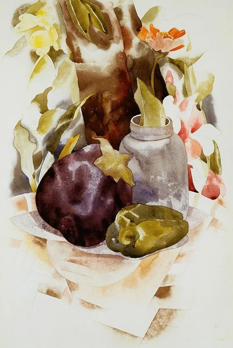 Eggplant and Green Pepper
