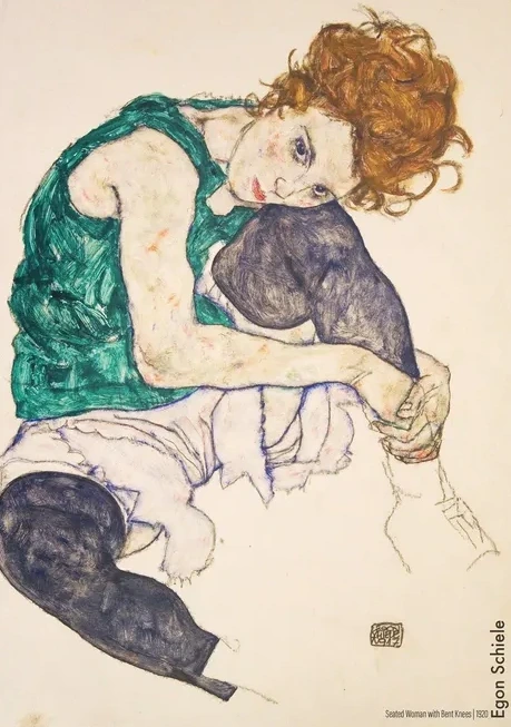 Egon Schiele Seated Woman with Bent Knees