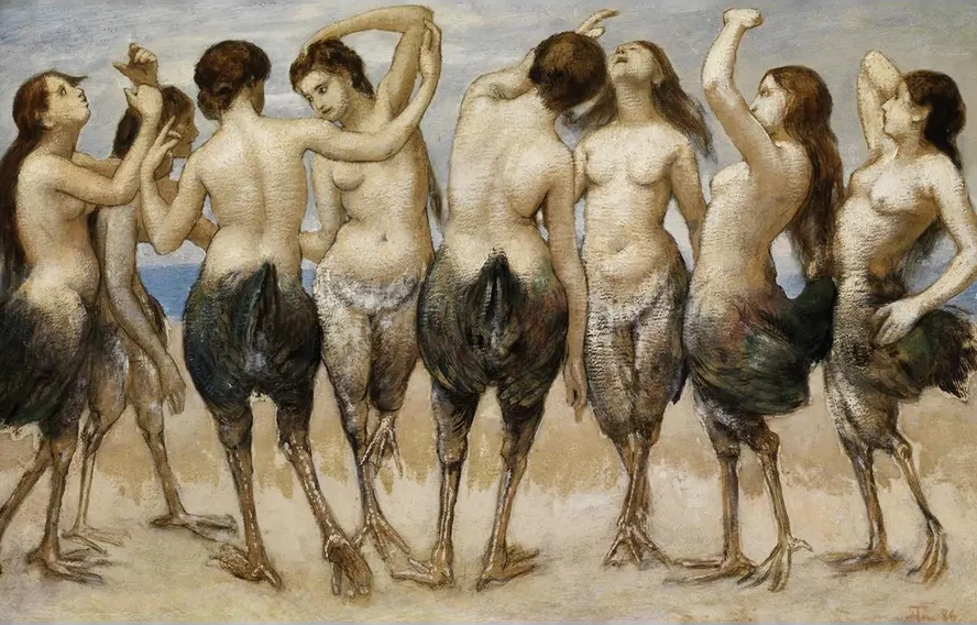 Eight Dancing Women in Bird Bodies