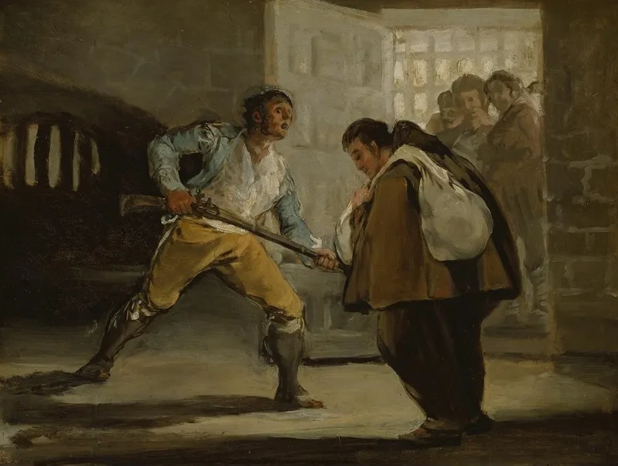 El Maragato Threatens Friar Pedro de Zaldivia with His Gun