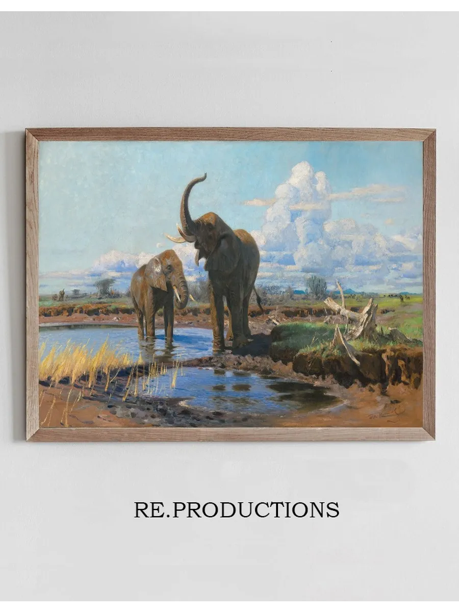 Elephants at a Waterhole