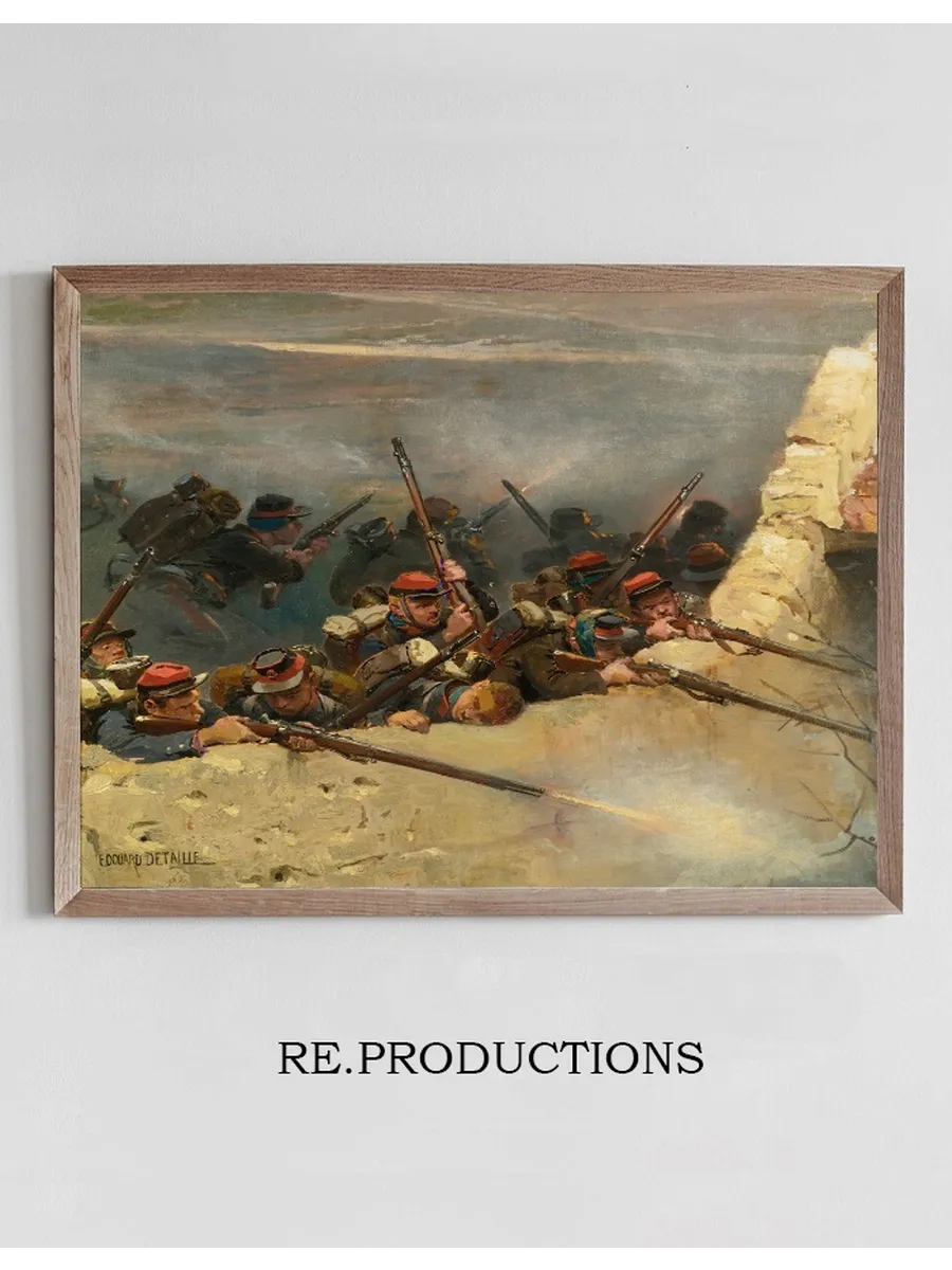 Embusqu's Derri re Un Mur. Fantassins De La Ligne A Fragment From The Panorama Of The Battle Of Champigny