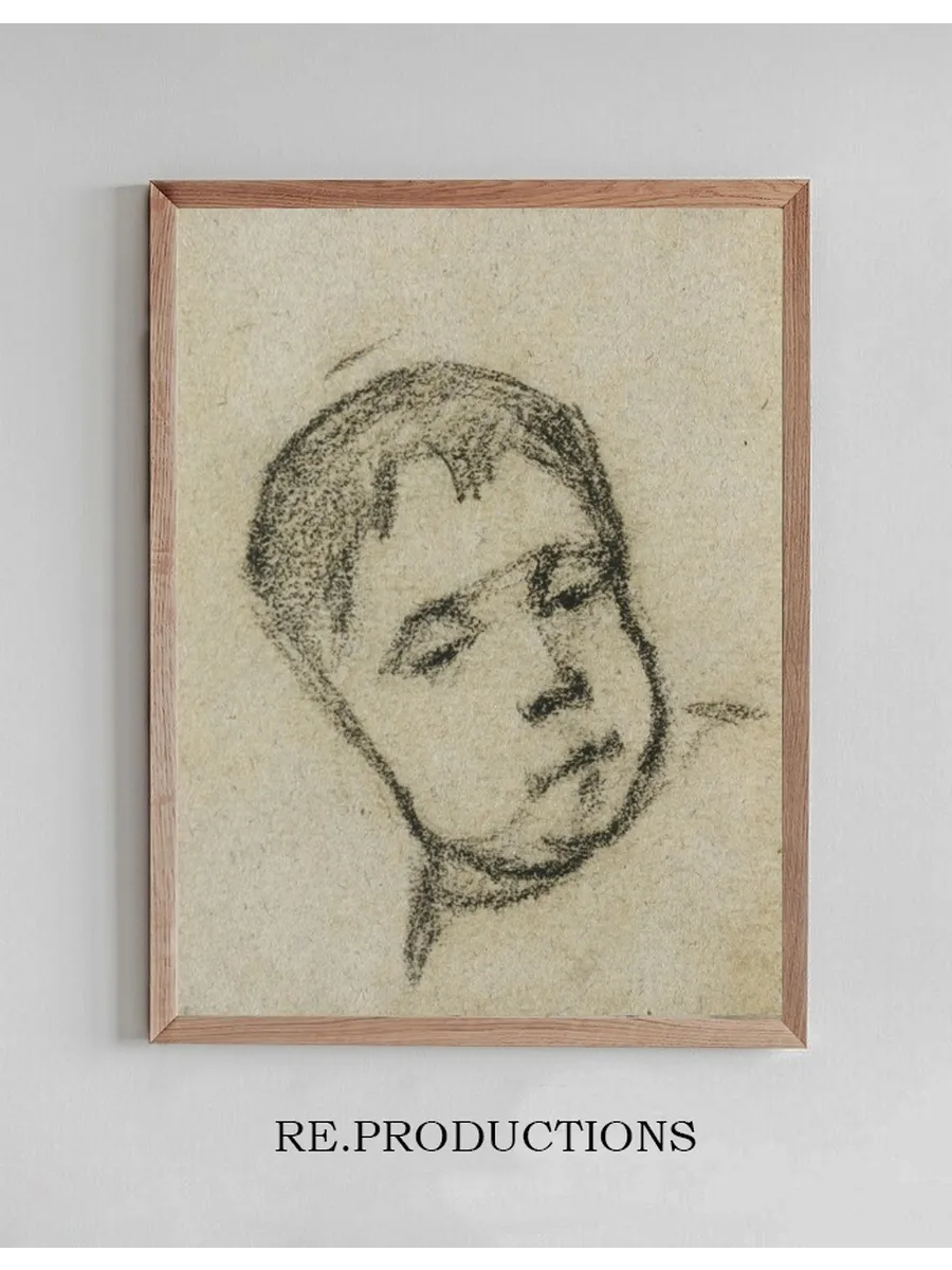 Emil Gauguin as a Child, Head on a Pillow