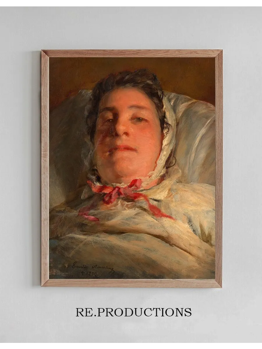 Emilie Amerling, Geb. Heinrich Auf Dem Krankenbett (3. Frau Des K Nstlers)