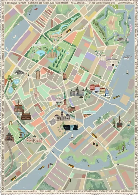 Emma Forsbergs Map of Copenhagen with Text