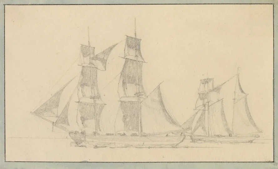 En Brig Og En Skonnert Under Sejl