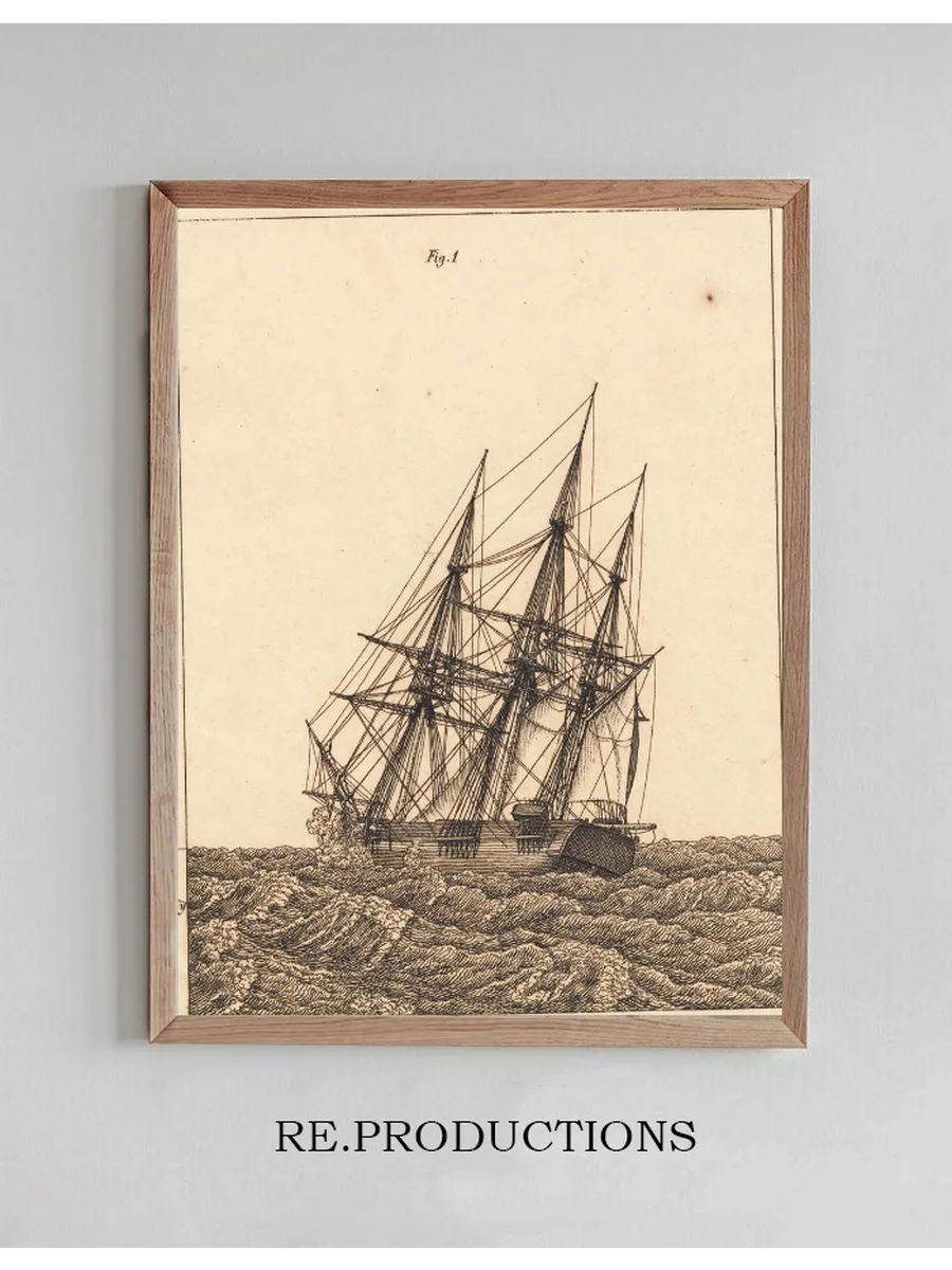 En Korvet I Storm Illustration Til Linearperspectiven, Tavle X