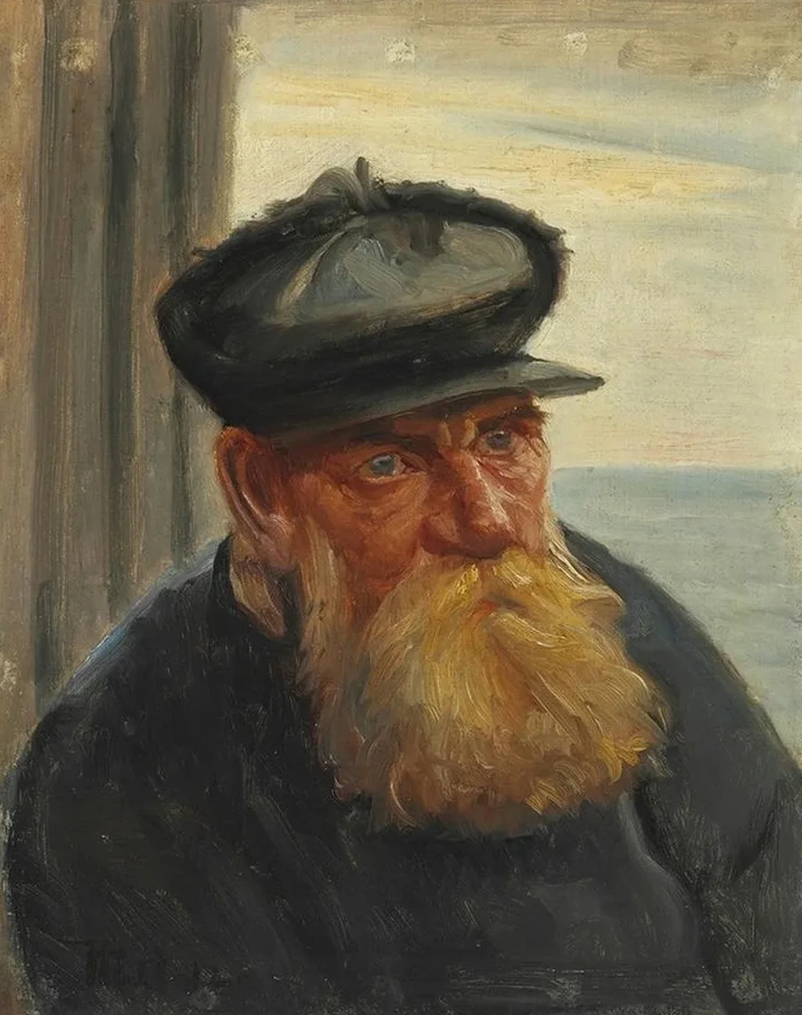 En Skagensfisker Med Havet I Baggrunden
