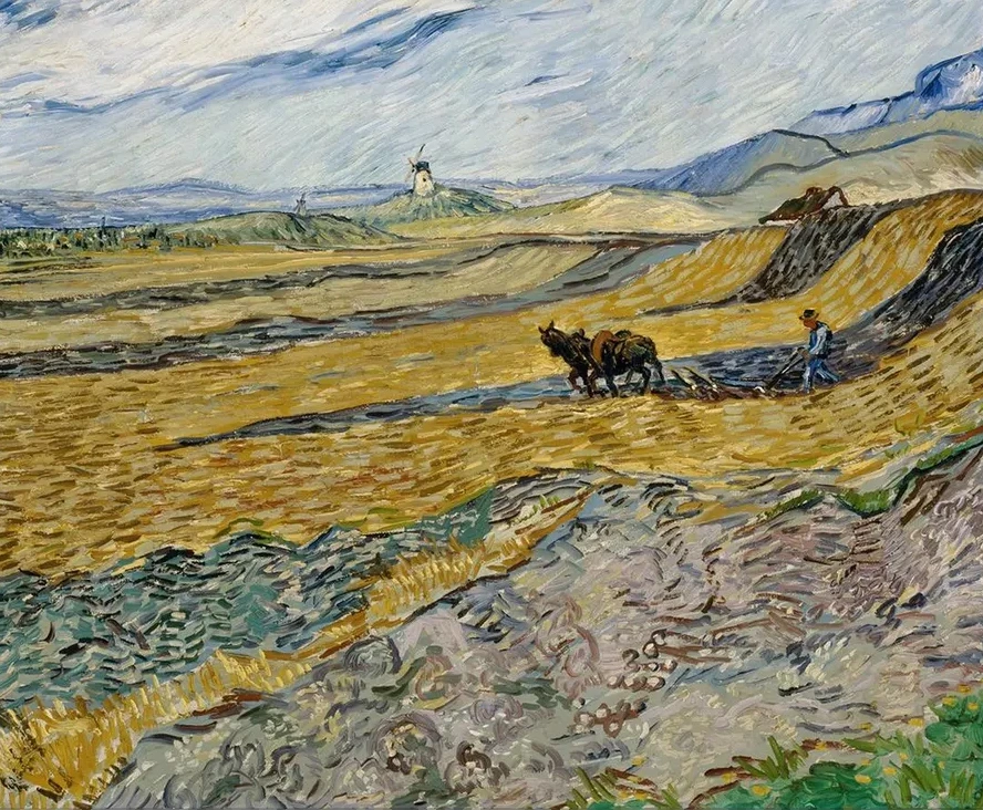 Enclosed Field with Ploughman