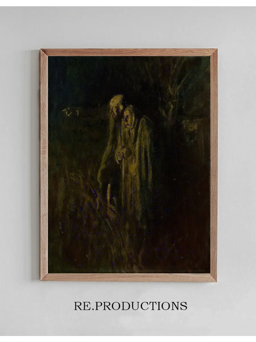 End of Life. Elderly Couple at Night