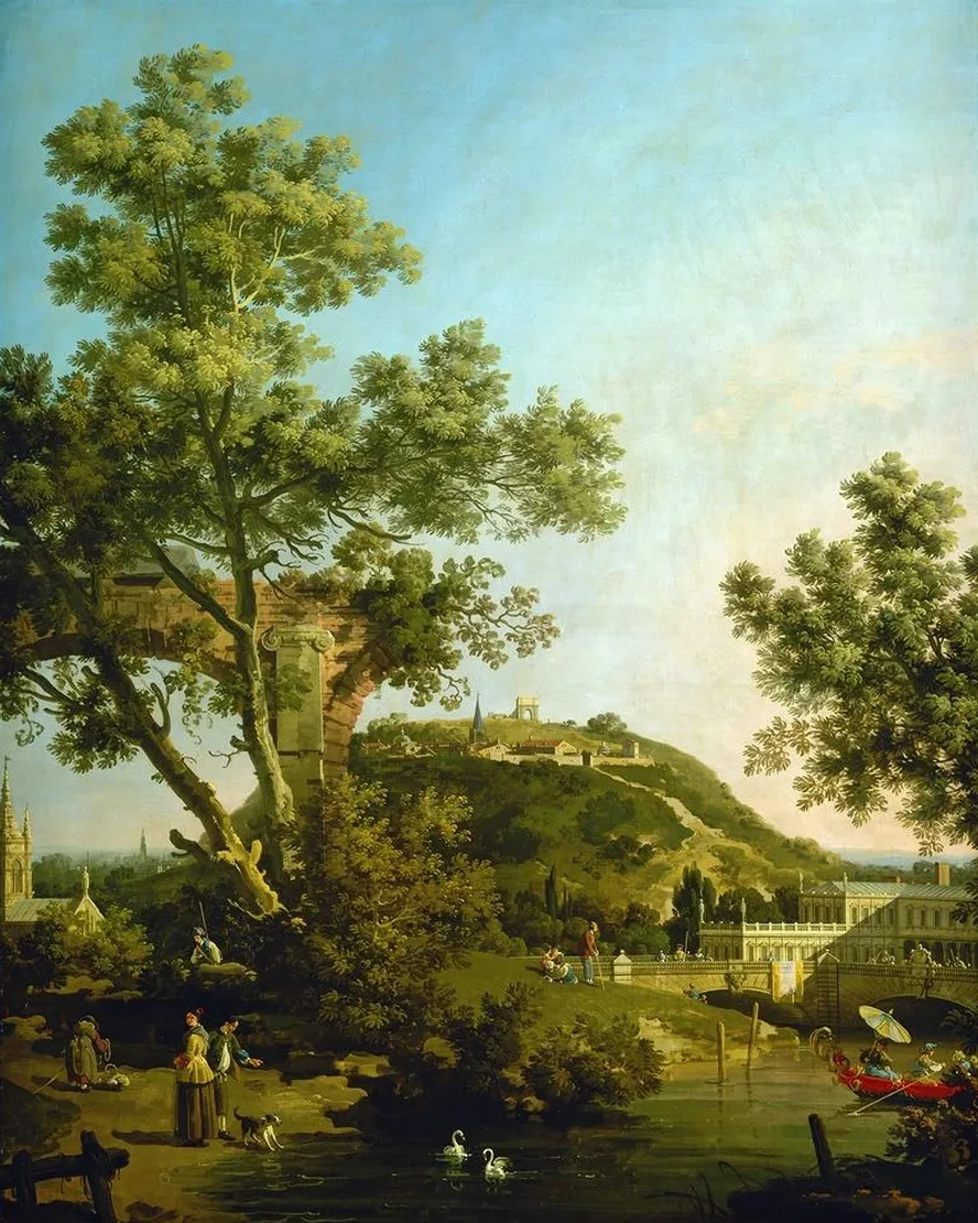 English Landscape Capriccio with a Palace