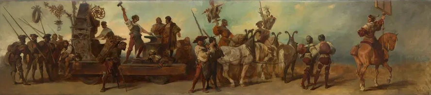 Entwurf zum Festzug 1879 Die Schmiede